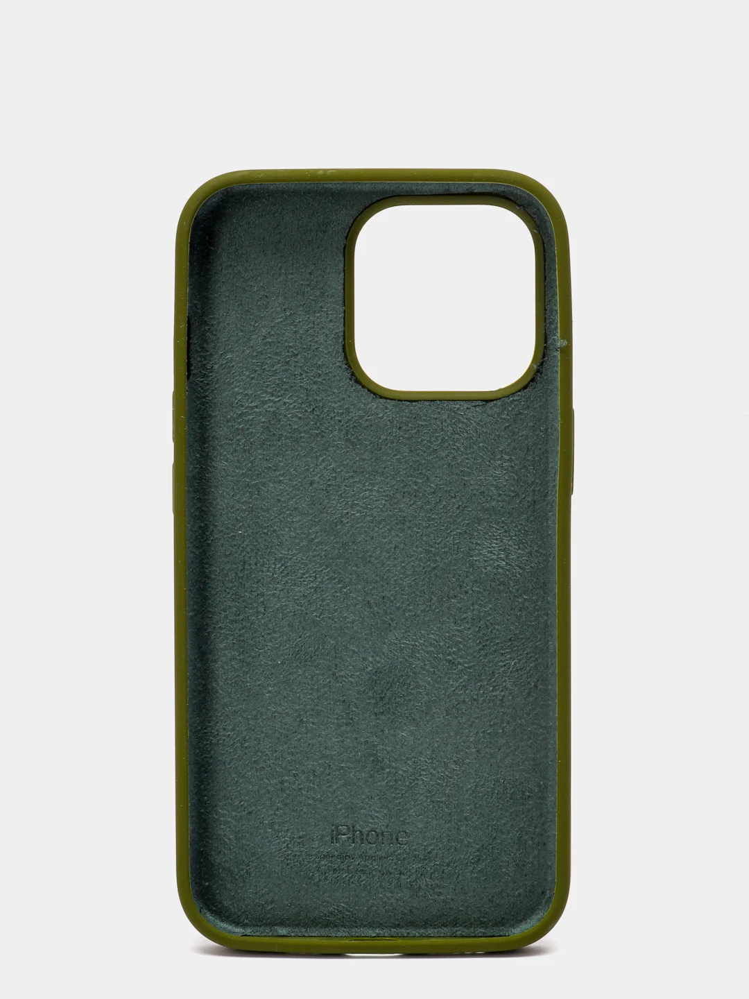 Зелёный хаки чехол для iPhone 13, Pro, Max, Silicone закрытый низ с логотипом