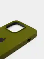 Зелёный хаки чехол для iPhone 13, Pro, Max, Silicone закрытый низ с логотипом