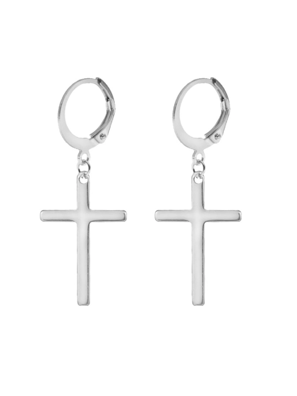 Серьга "Крест", из титановой стали, 2 штуки