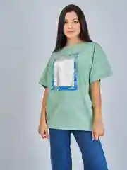 Мятный футболка женская Oversize