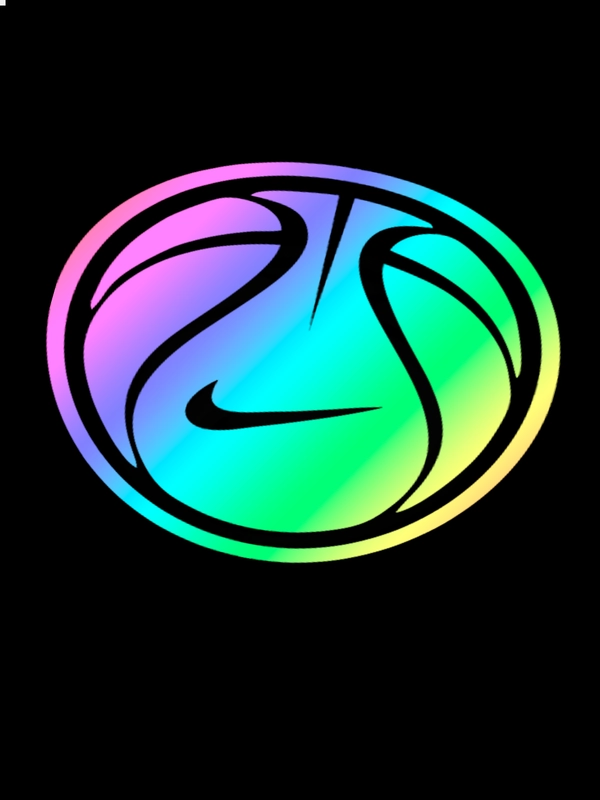 Голографический стикер на ноутбук или телефон "Мяч с логотипом Nike"