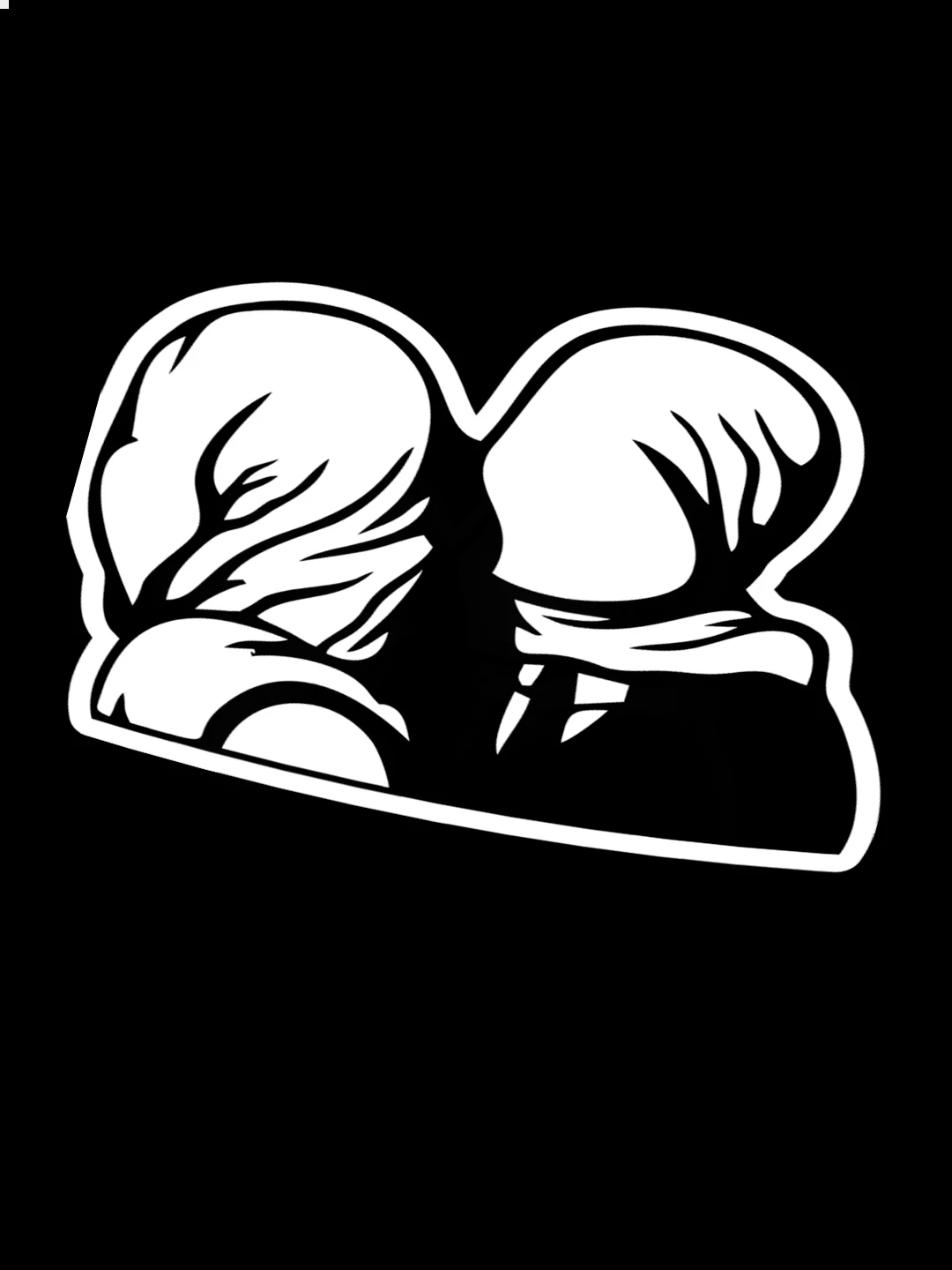 Белый the Lovers "Влюблённые" Рене Магритт - голографическая наклейка на ноутбук стикер без фона