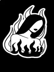 Белый girl on fire "Девушка в огне" - голографическая наклейка на любую поверхность!