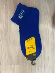 Синий носки неоновые, с надписью, короткие