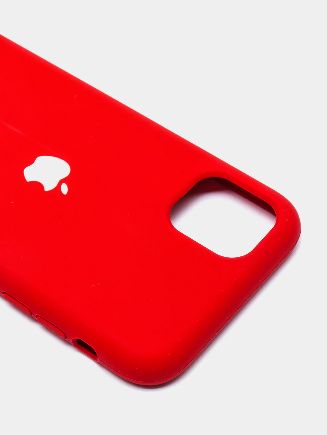 Чехол силиконовый Silicone Case для iPhone 11, красный, c логотипом
