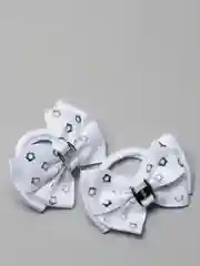 Белый банты для волос на резинке школьные 2 шт