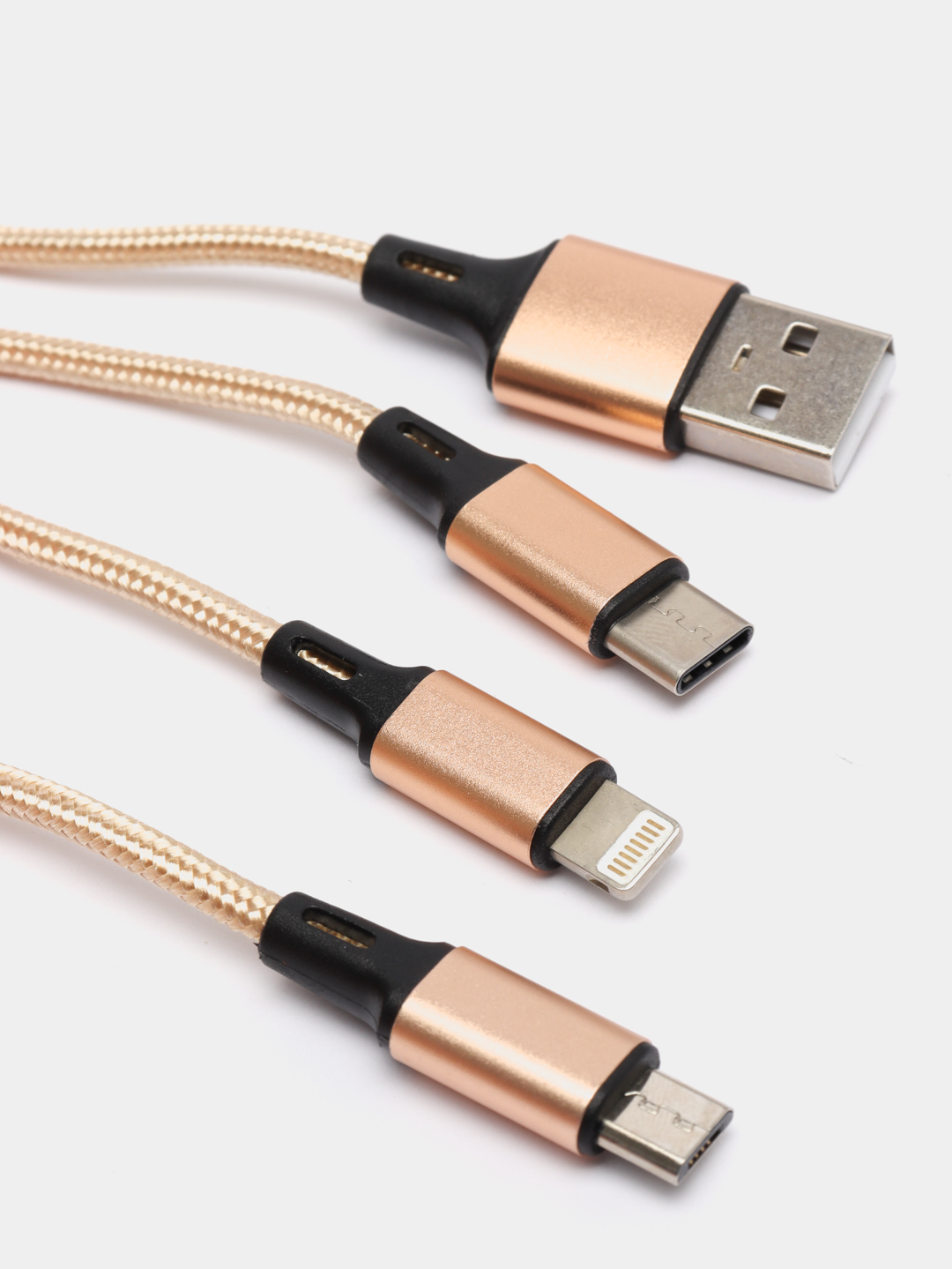 Кабель 3 в 1 USB ( iPhone / Micro USB / Type - C ) универсальный купить по  цене 199 ₽ в интернет-магазине Магнит Маркет