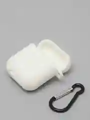 Белый чехол для AirPods c карабином