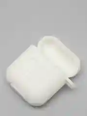Белый чехол для AirPods c карабином