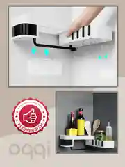 Черный полка для ванной кухни туалета в прихожую настенная белая угловая этажерка мыльница