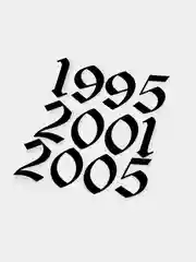 Черный наклейки без фона "Годы рождения 1995-2005", голографические, три цвета