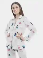 Белый пижама женская с принтом