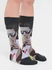 Черный носки из 100% хлопка с принтом
