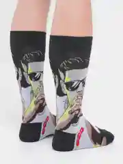 Черный носки из 100% хлопка с принтом