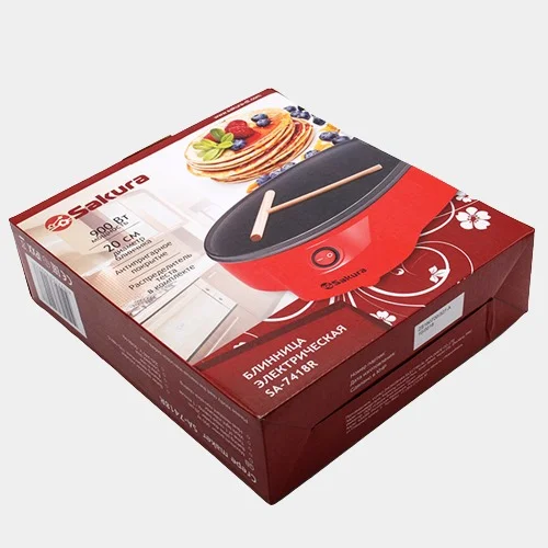 Красный блинница Sakura SA-7418R, 900 Вт