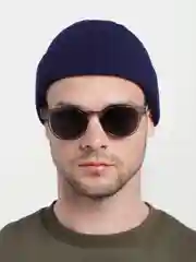 Синий шапка бини вязаная, унисекс