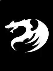 Белый dragon sticker "Наклейка дракона" - голографическая наклейка стикер без фона