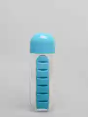 Голубой бутылка для воды с таблетницей
