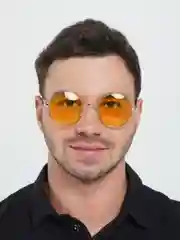 Золотой очки круглые, солнцезащитные