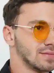 Золотой очки круглые, солнцезащитные