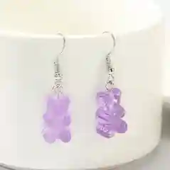 Лавандовый серьги с мишками мармеладными