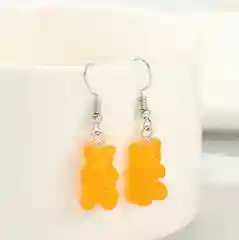 Оранжевый серьги с мишками мармеладными