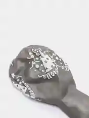 Серебряный шарик  с узорами для Дня Рождения и Праздника