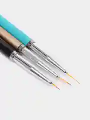 Серебряный набор цветных кистей, для дизайна ногтей, 3 штуки