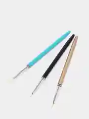 Серебряный набор цветных кистей, для дизайна ногтей, 3 штуки