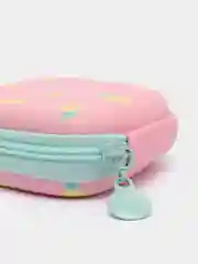 Розовый кейс для хранения наушников и монет