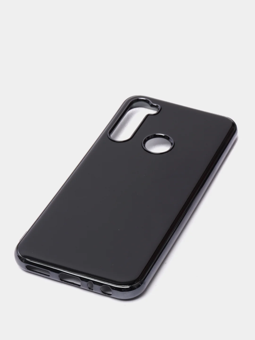 Черный чехол Xiaomi Redmi Note 8T цветной, силиконовый, с глянцевой рамкой (Редми Нот 8Т)