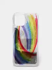 Коричневый чехол iPhone 12 (6.1)/ 12 Pro, Pro Max, mini силиконовый переливающийся жидкий с блестками