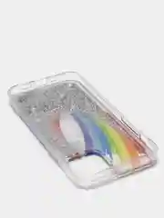 Коричневый чехол iPhone 12 (6.1)/ 12 Pro, Pro Max, mini силиконовый переливающийся жидкий с блестками