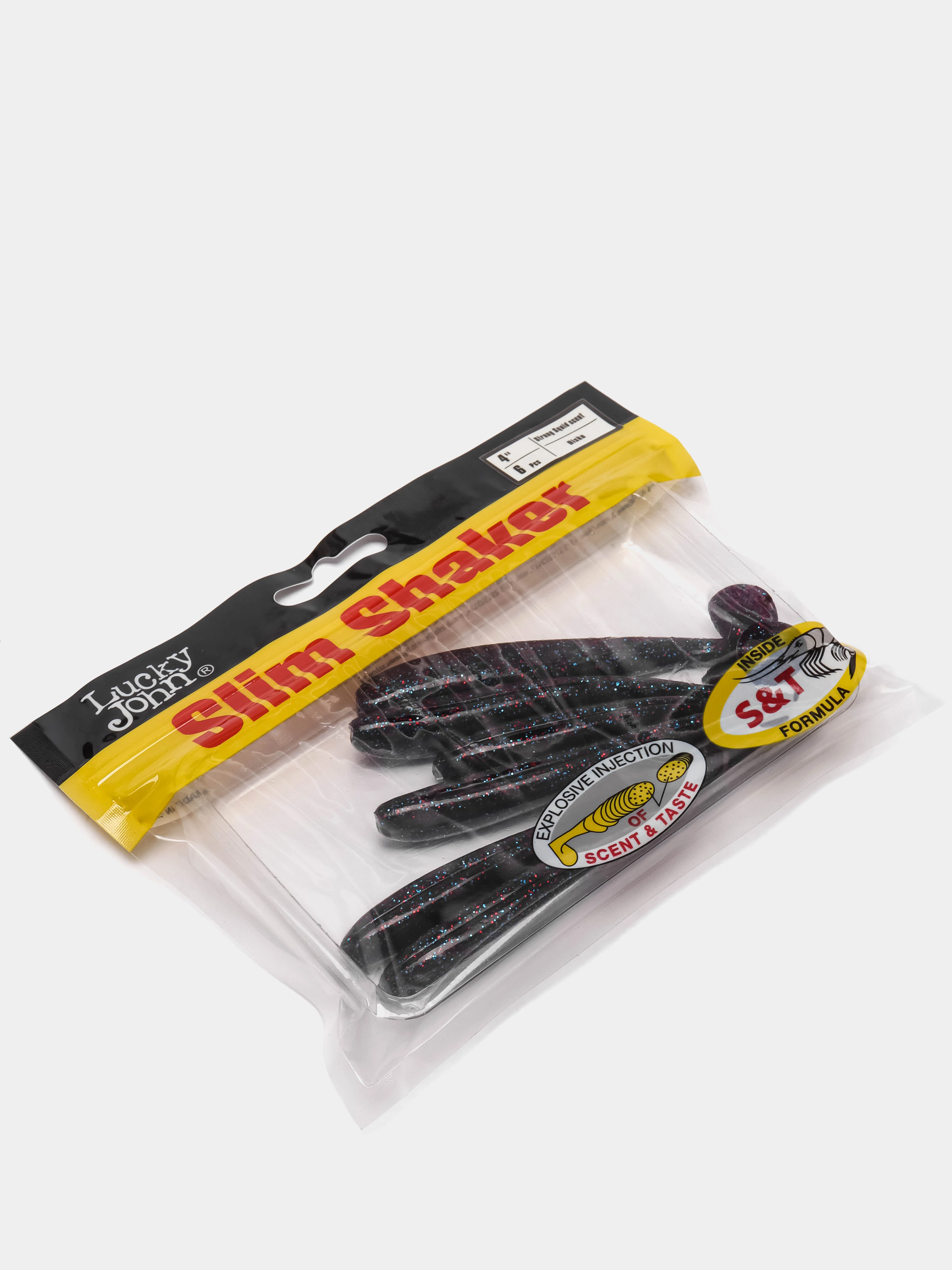 Индиго силиконовая приманка Lucky John Slim Shaker, 4 дюйма