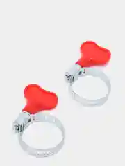 Хомут с ключом для шлангов из оцинкованной стали, червячный, 2 штуки, диаметр 16-27 мм