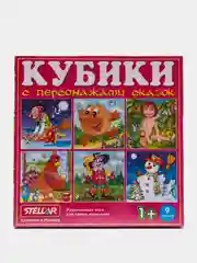 Розовый кубики с картинками, 9 штук