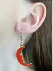 Серьги женские розовые "Луна"