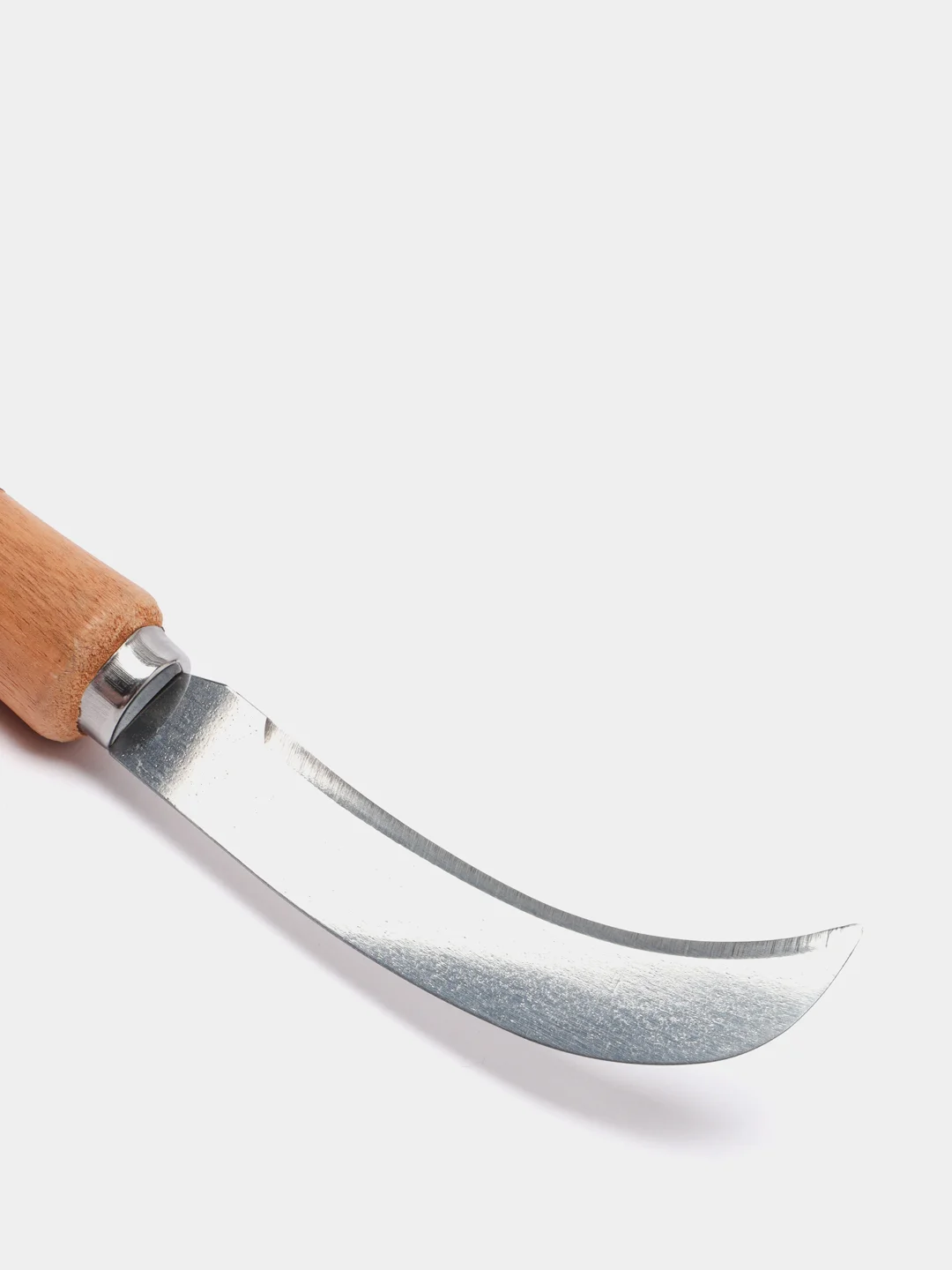 Нож садовый с деревянной ручкой и изогнутым лезвием, 18 см