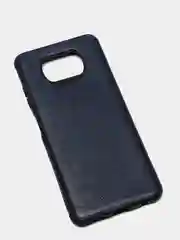 Темно-синий чехол Xiaomi Poco X3 NFC / Poco X3 Pro, Сяоми Поко Х3 силиконовый, имитация кожи, Baseus