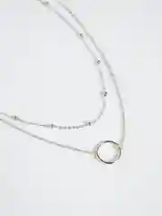 Серебряный цепь на шею, женское многослойное ожерелье