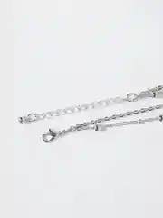Серебряный цепь на шею, женское многослойное ожерелье