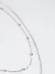 Серебряный цепь на шею, женское многослойное ожерелье