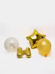 Золотой набор воздушных шаров "Happy Birthday"