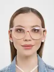 Коралловый меланж имиджевые очки MIRSEE/С цветной оправой/Цветные/Прозрачные
