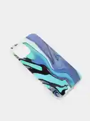 Бирюзовый чехол iPhone 12 / 12 Pro (6.1), 12 mini (5.4) силиконовый с мраморным рисунком