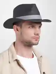 Черный шляпа трилби Leray Блэйк, рисовая солома