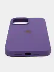 Фиолетовый чехол для iPhone 13, Pro, Max, Silicone закрытый низ с логотипом