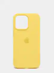 Желтый чехол для iPhone 13, Pro, Max, Silicone закрытый низ с логотипом