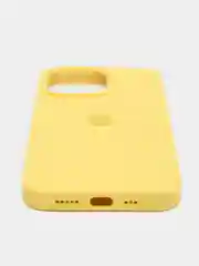 Желтый чехол для iPhone 13, Pro, Max, Silicone закрытый низ с логотипом