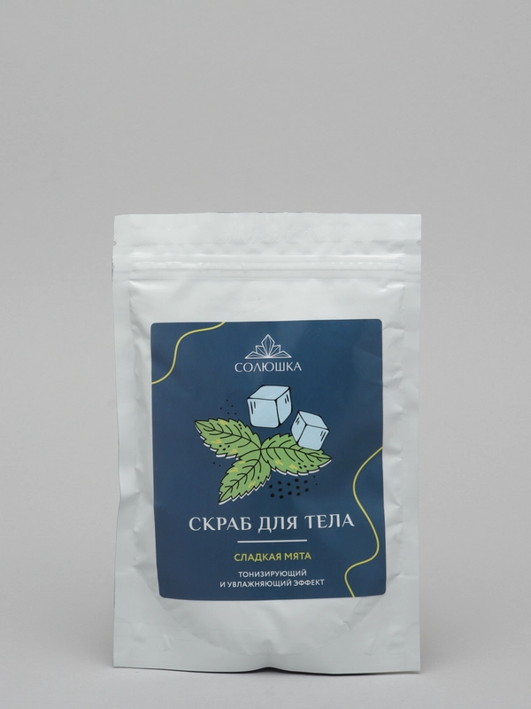 Скраб для тела антицеллюлитный "Солюшка" с морской солью, ментолом, мятой, 250 г